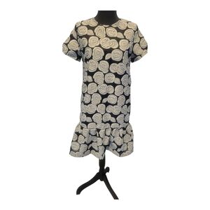 Floral Black and White Dress